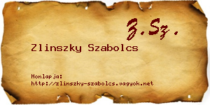 Zlinszky Szabolcs névjegykártya